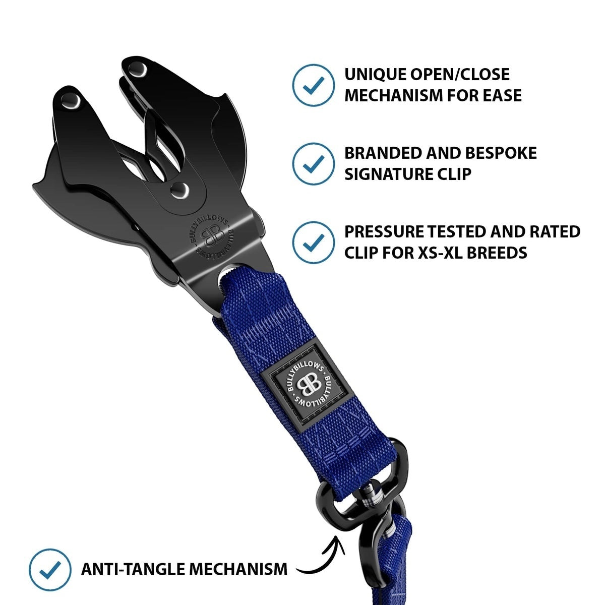 Blue - Swivel Combat Lead | Anti-Tangle & Secure Clip