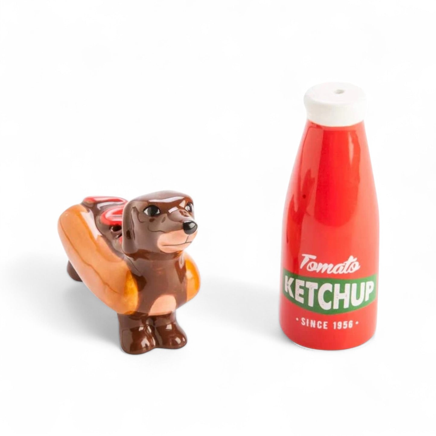 Sausage Dog & Ketchup Salt & Pepper Shaker Set