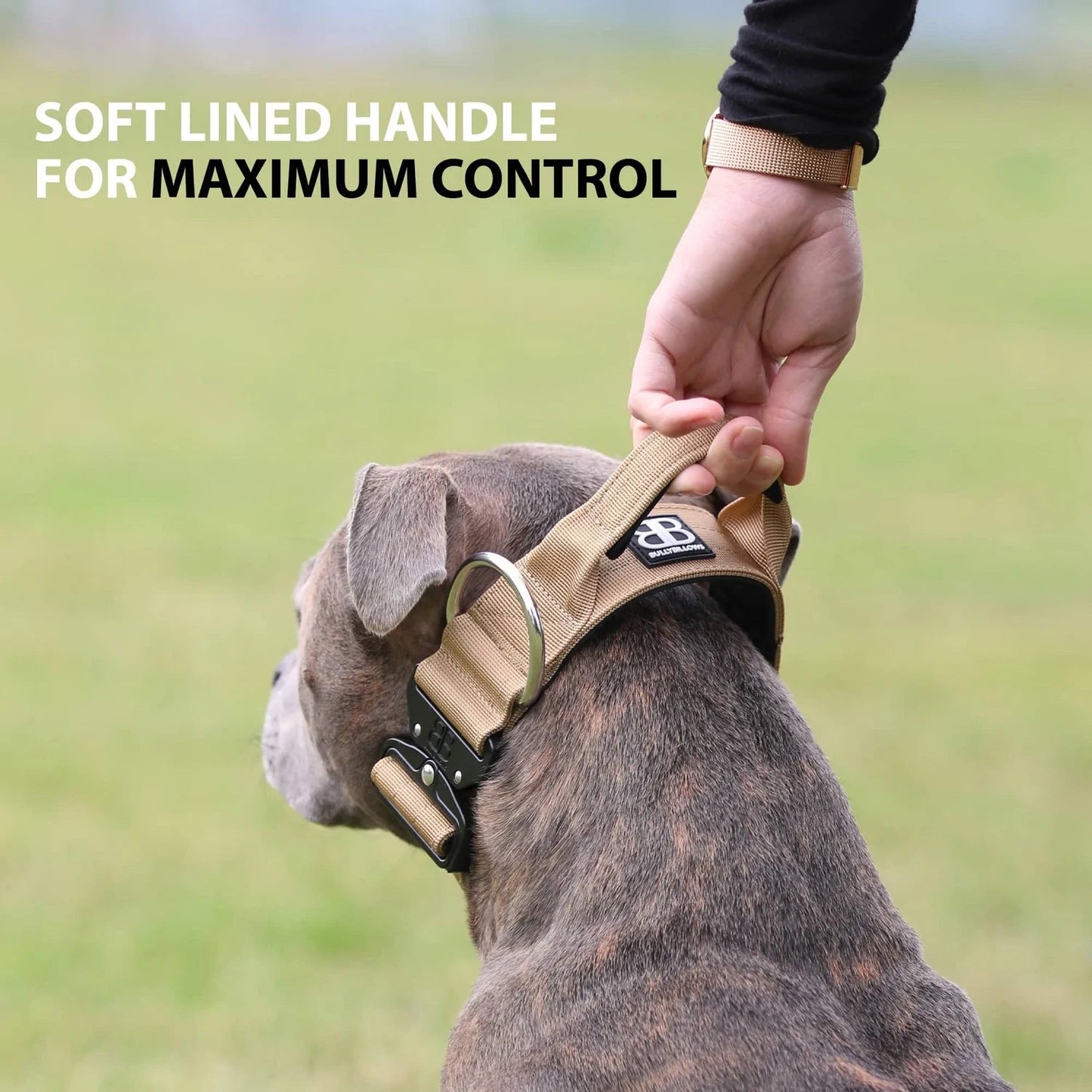 Khaki - 5cm Combat® Collar | With Handle & Rated Clip