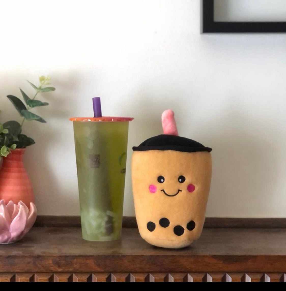NomNomz Boba Milk Tea Plush Squeaker Dog Toy - Harvey & Lola