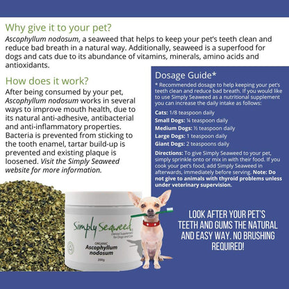 Simply Seaweed Dental Supplement For Cats & Dogs