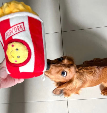 Popcorn Bucket Interactive Burrow Dog Toy