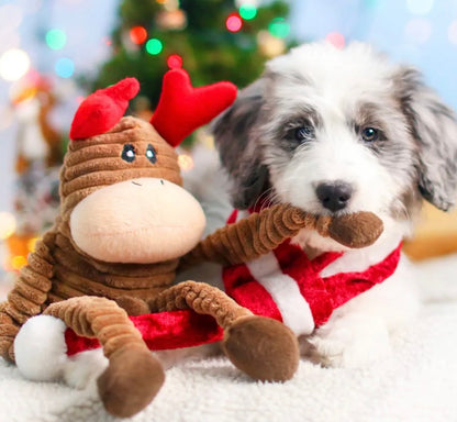 Reindeer Holiday Crinkle Dog Toy