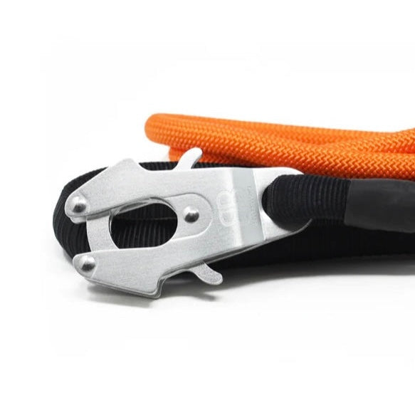 1.4m Combat Rope Lead - Secure Rated Clip - MATTE PLATINUM - Orange