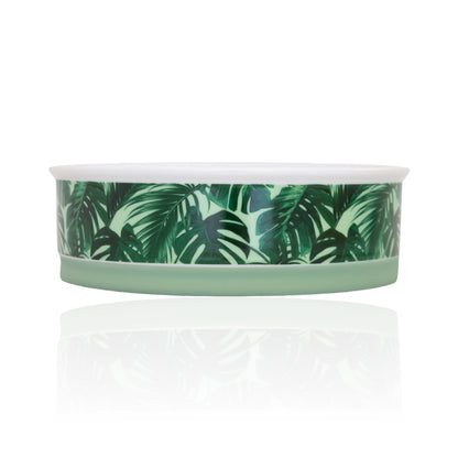 Tropical Leaves Designer Food + Water Dog Bowls