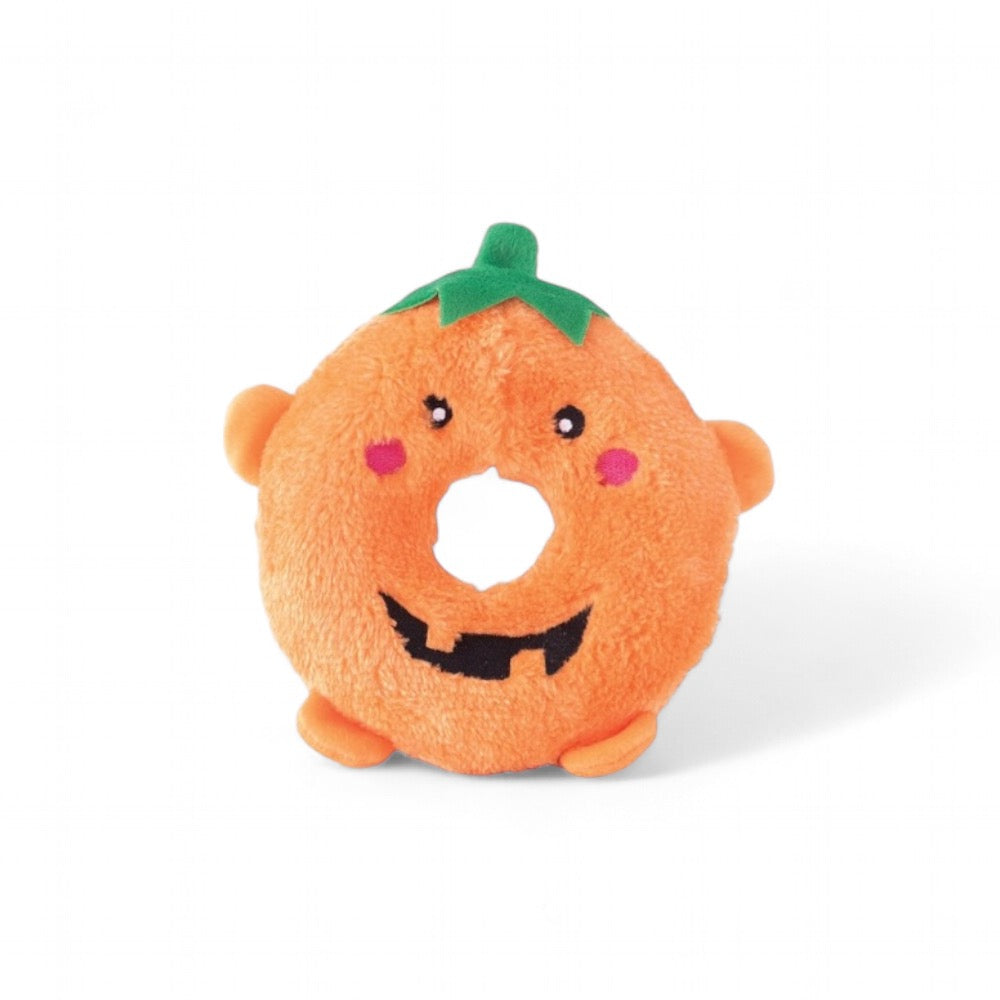 Halloween Donutz Buddies Pumpkin Squeaker Dog Toy