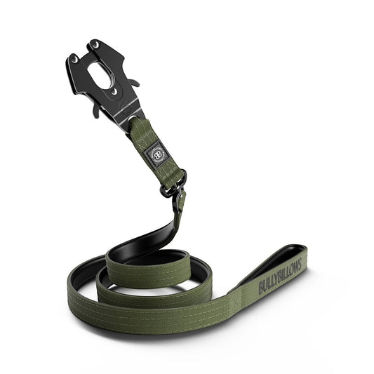 1.4m Swivel Combat Lead | Neoprene Lined, Secure Rated Clip with Soft Handle - Khaki