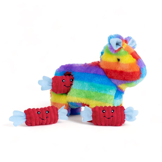 Rainbow Piñata Interactive Burrow Dog Toy