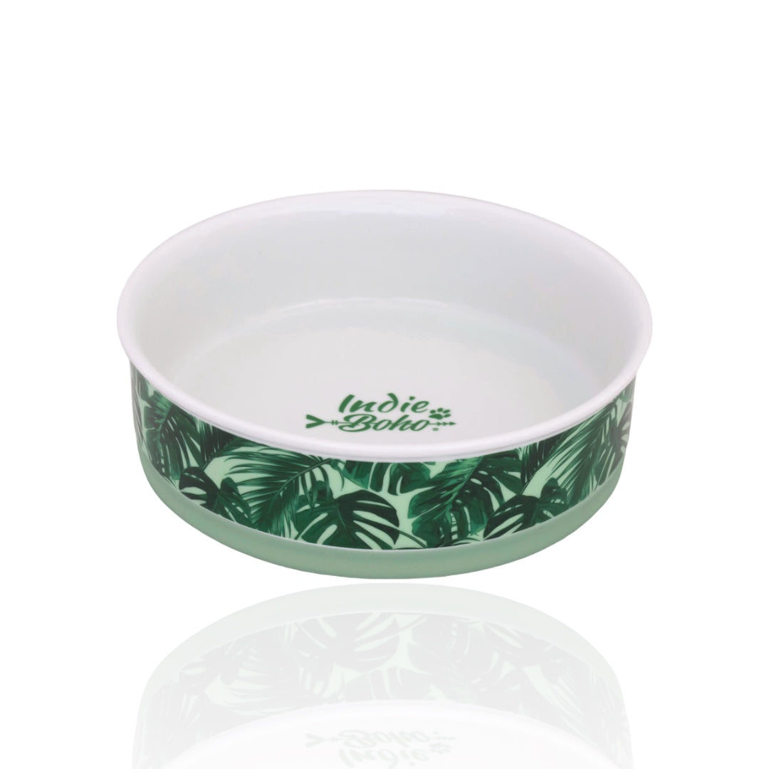 Tropical Leaves Designer Food + Water Dog Bowls