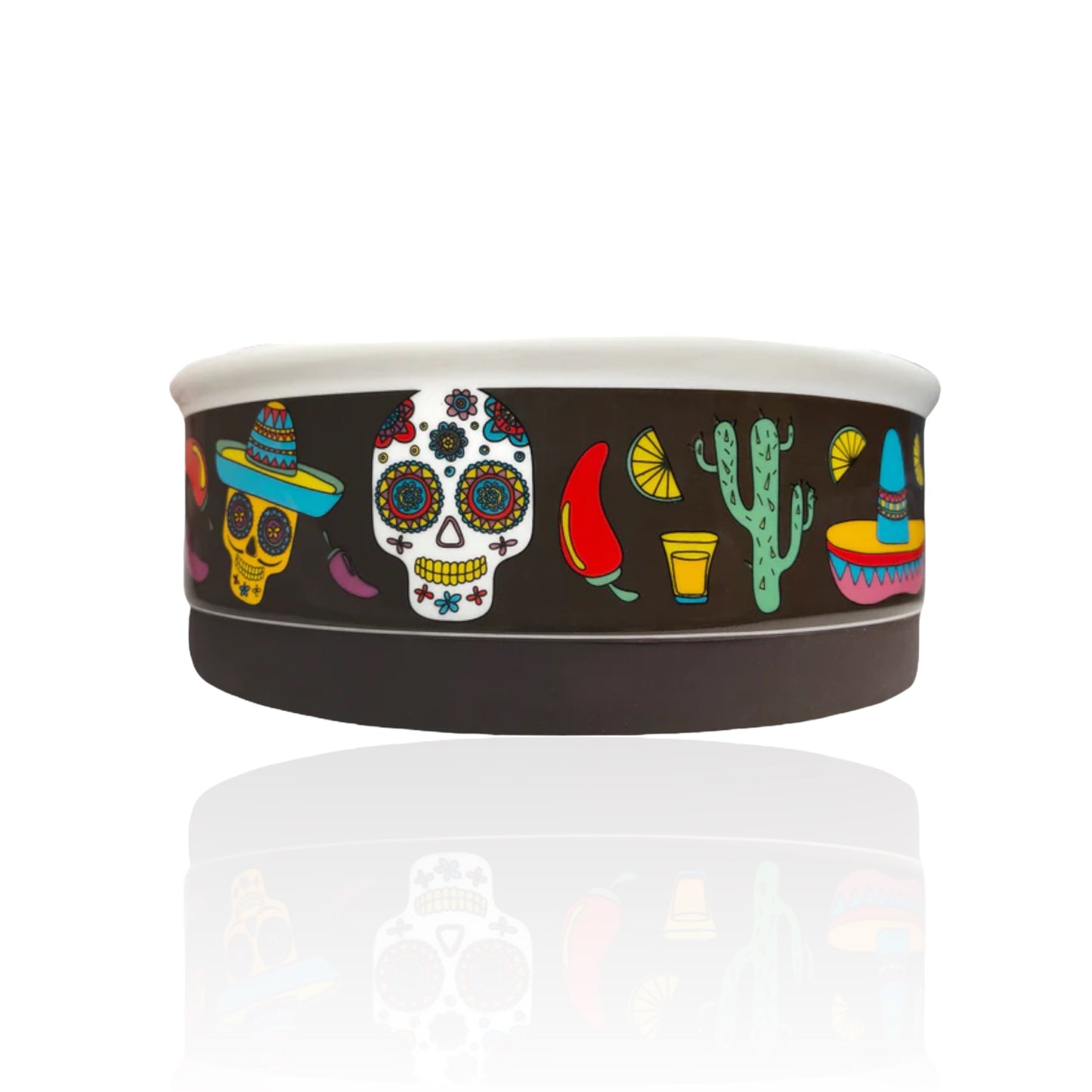 Mexican Skulls Designer Food + Water Dog Bowls