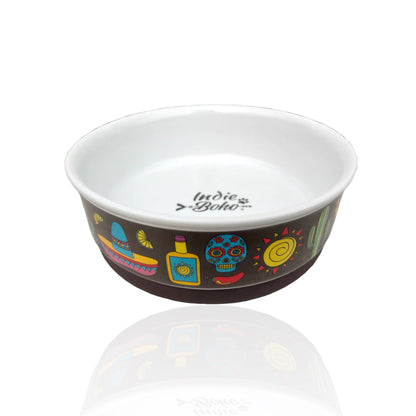 Mexican Skulls Designer Food + Water Dog Bowls